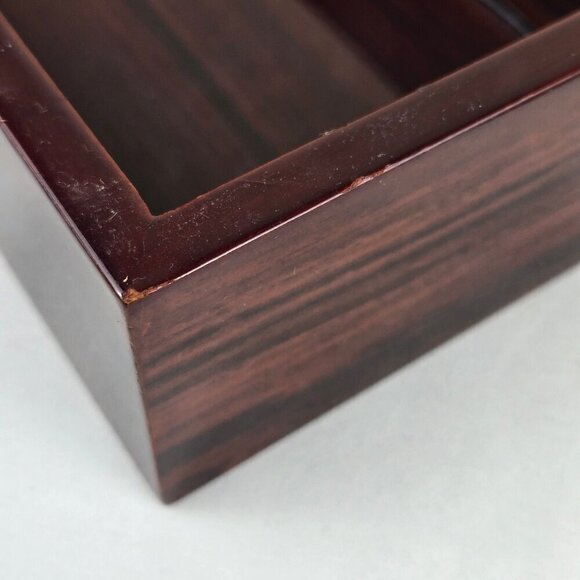 Wooden Lacquered Rectangular Box with Golf Ball & Club Head on Top Removable Lid - Picture 8 of 16